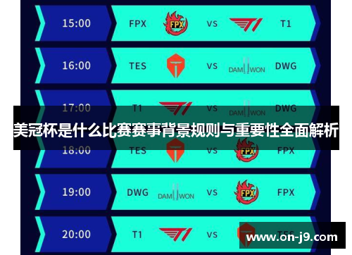 美冠杯是什么比赛赛事背景规则与重要性全面解析